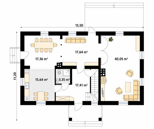 Projekt domu Świt - rzut parteru
