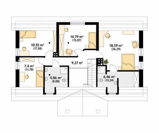 Projekt domu Świt - rzut poddasza