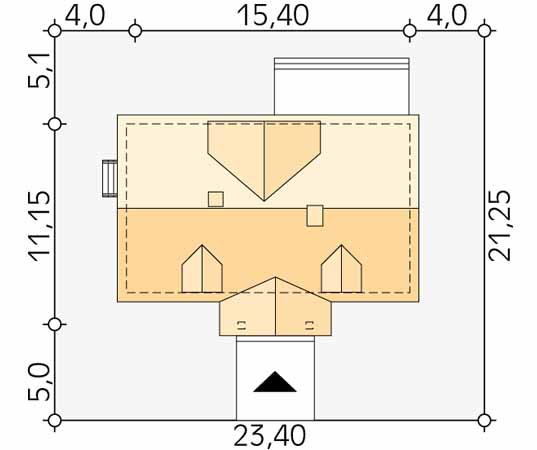 Projekt domu Świt - usytuowanie na działce