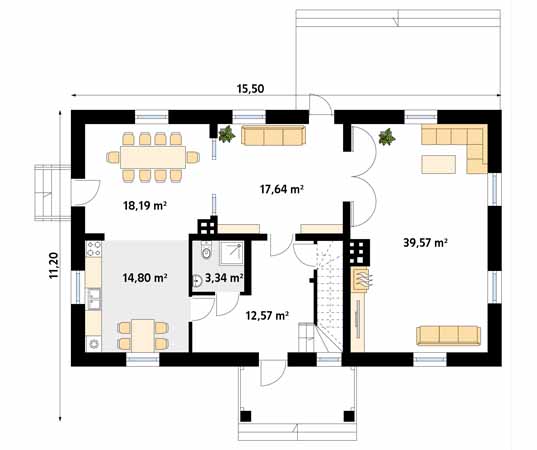 Projekt domu Świt 2 - rzut parteru