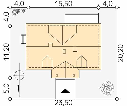 Projekt domu Świt 2 - usytuowanie na działce