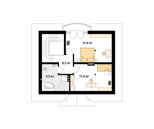Projekt domu Szafran 2 - rzut poddasza
