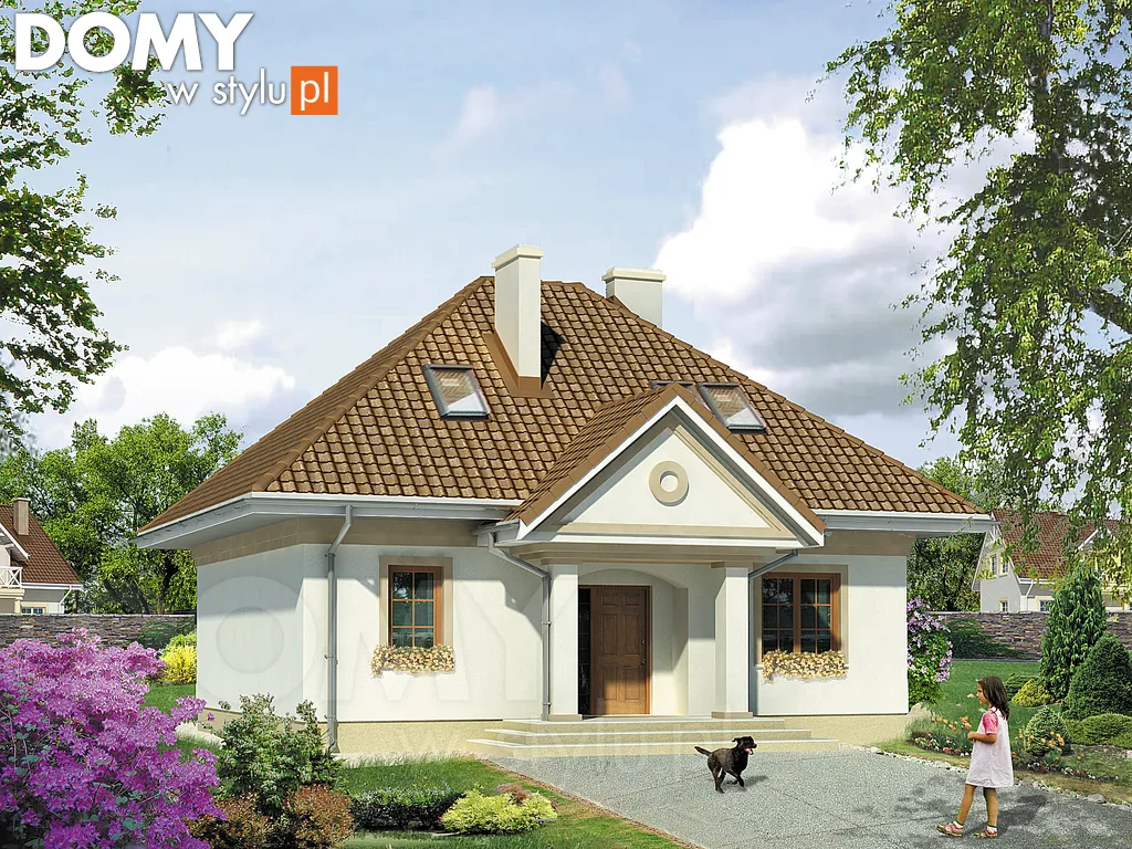 Projekt domu z poddaszem Szafran 2 - wizualizacja frontowa