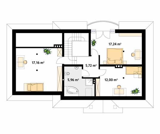 Projekt domu Szafran 3 - rzut poddasza