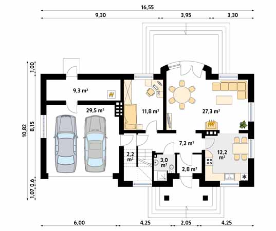 Projekt domu Szafran 5 - rzut parteru