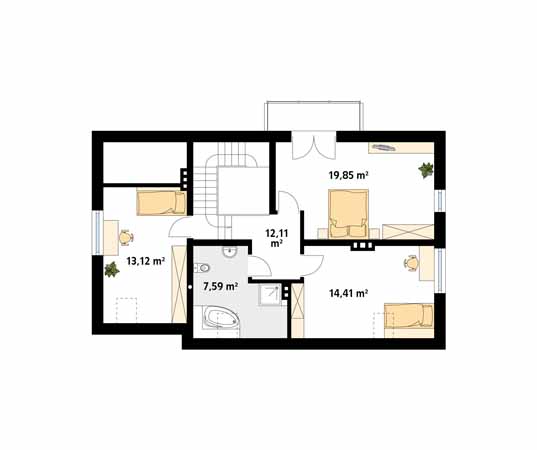 Projekt domu Szafran 6 - rzut poddasza