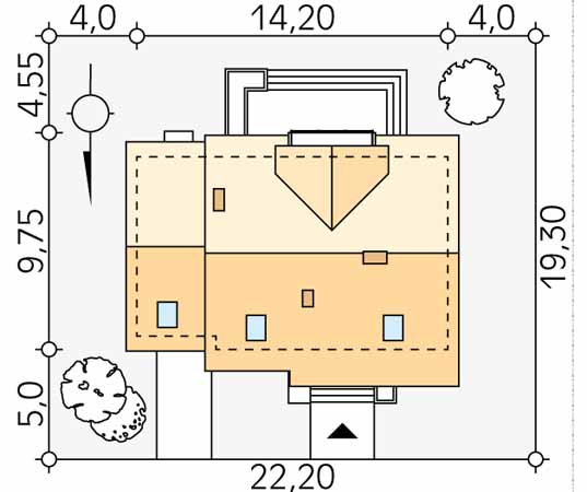 Projekt domu Szafran 6 - usytuowanie na działce