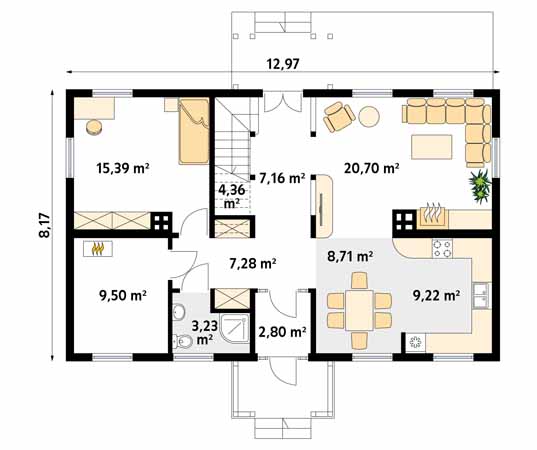 Projekt domu Szpak dr-S - rzut parteru