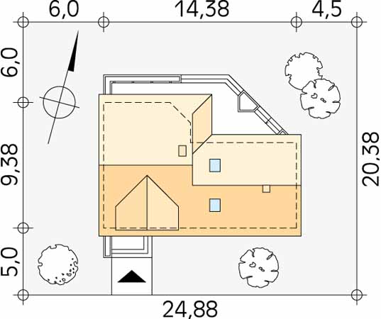 Projekt domu Szyper 10 dr-ST - usytuowanie na działce