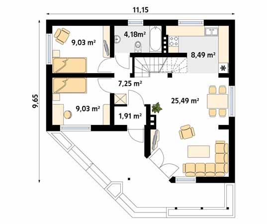 Projekt domu Szyper 5 - rzut parteru
