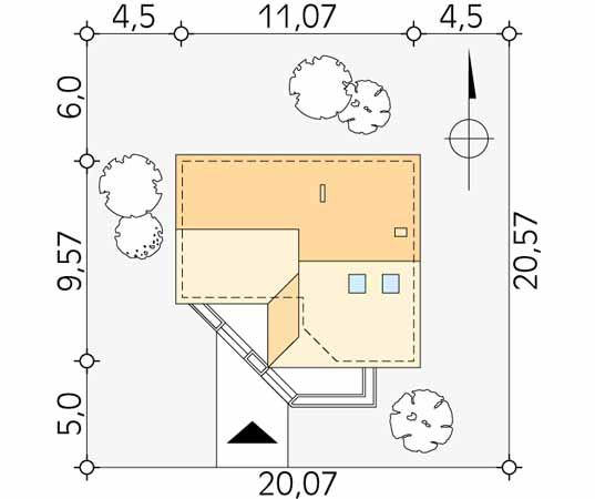 Projekt domu Szyper 7 bal-S - usytuowanie na działce