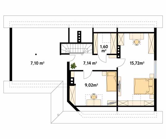 Projekt domu Szyper 9 - rzut poddasza