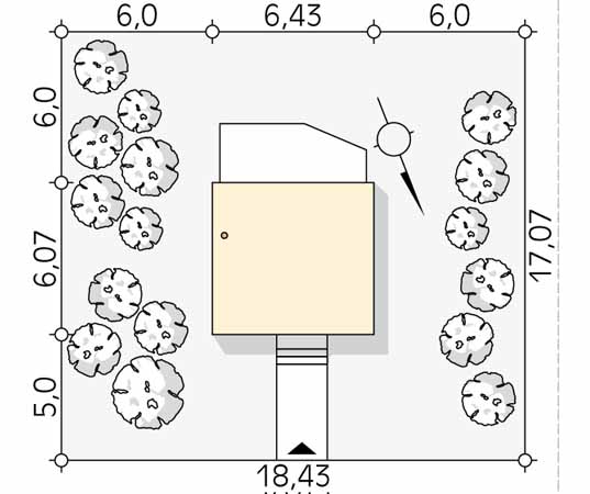 Projekt domu Szyszka 2 dr-S - usytuowanie na działce