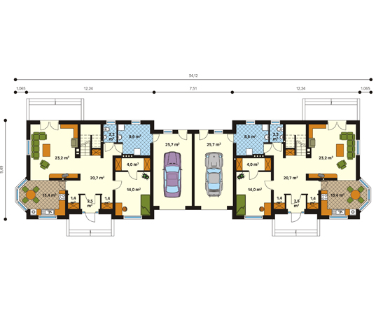 Projekt domu Tajfun - rzut parteru