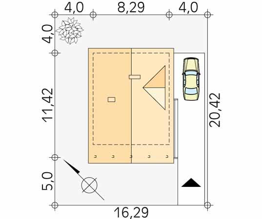 Projekt domu Takt 2 - usytuowanie na działce