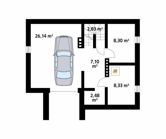 Projekt domu Takt 3 - rzut piwnicy