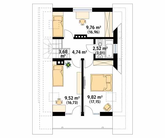 Projekt domu Takt 5 - rzut poddasza