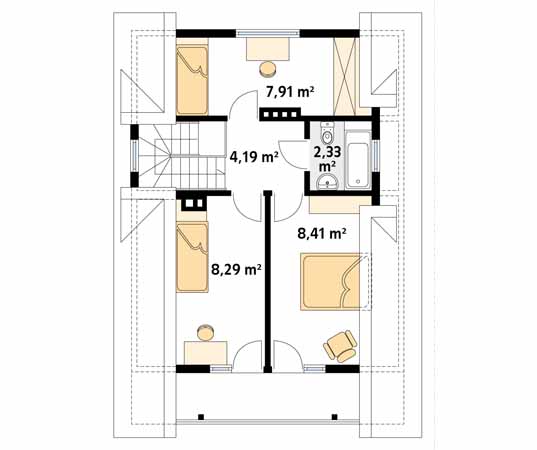 Projekt domu Takt dr-S - rzut poddasza