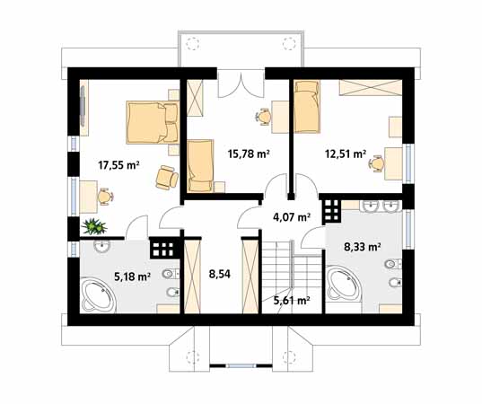 Projekt domu Talar - rzut poddasza