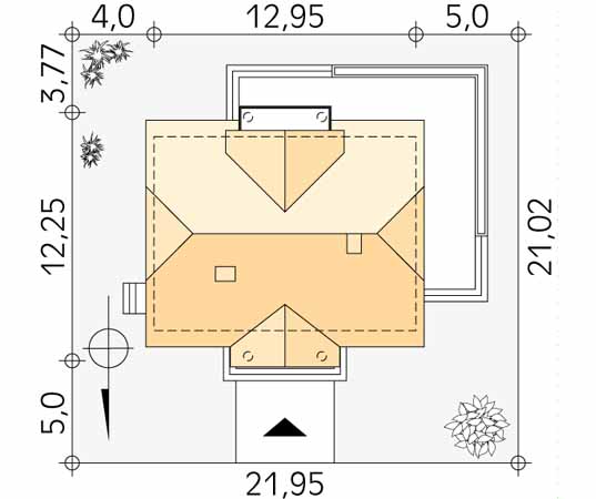 Projekt domu Talar - usytuowanie na działce