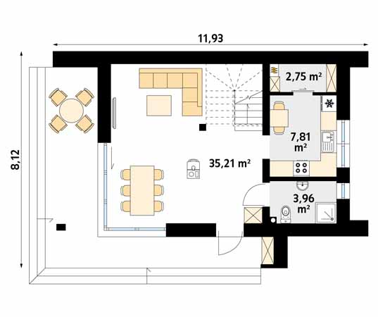 Projekt domu Teja - rzut parteru