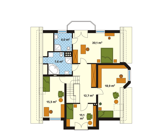Projekt domu Tempo - rzut poddasza