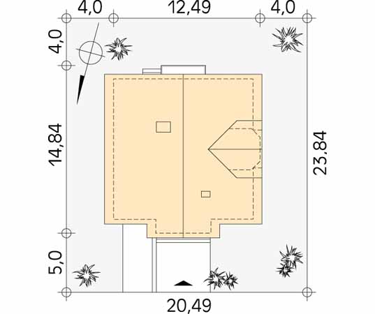 Projekt domu Tempo - usytuowanie na działce