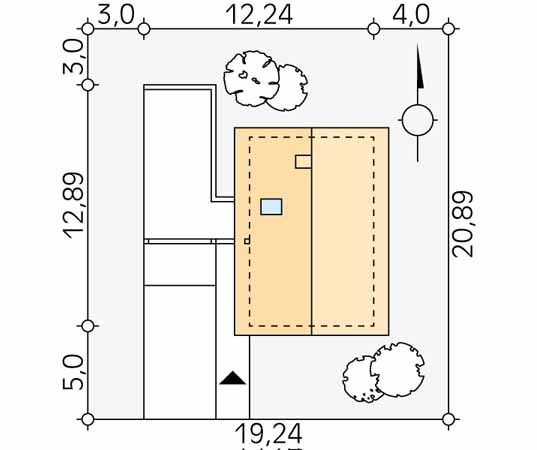 Projekt domu Teo - usytuowanie na działce