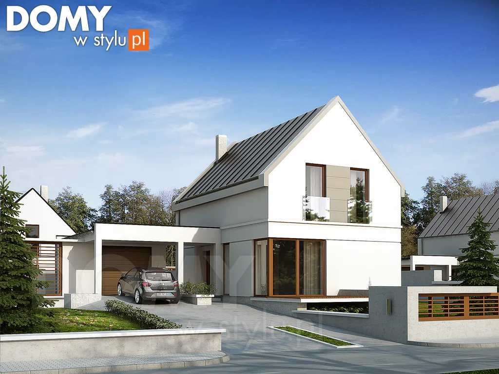 Nowoczesny projekt domu z poddaszem Teo 2 - wizualizacja frontowa