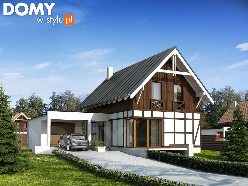 Nowoczesny projekt domu z poddaszem Teo 3 - wizualizacja frontowa
