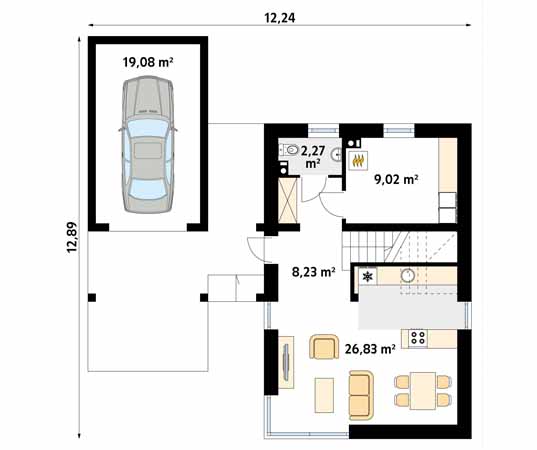 Projekt domu Teo 5 - rzut parteru