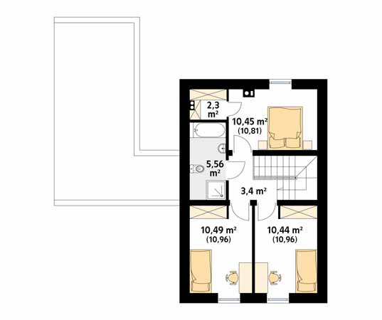 Projekt domu Teo 5 - rzut poddasza