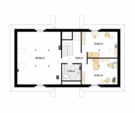 Projekt domu Tercja 3 - rzut poddasza