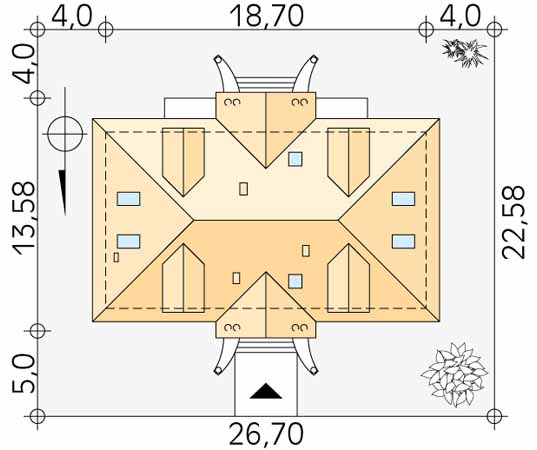 Projekt domu Tercja 3 - usytuowanie na działce