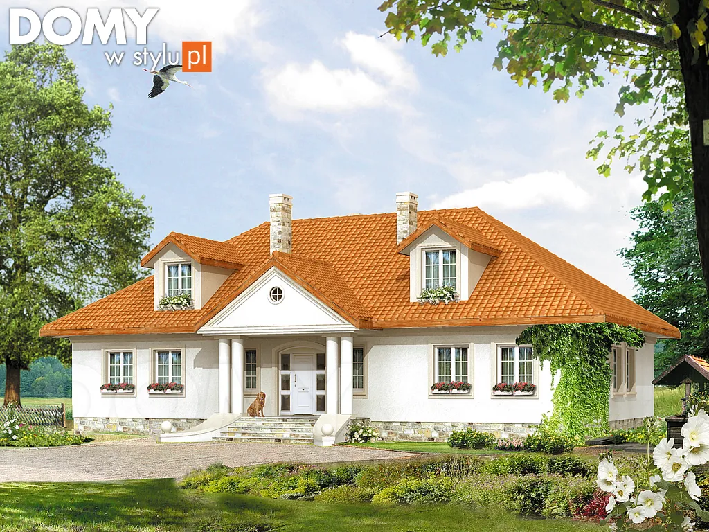 Projekt domu z poddaszem Tercja 3 - wizualizacja frontowa
