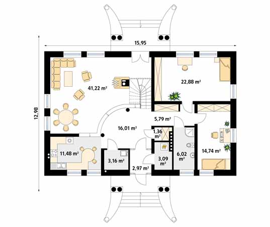 Projekt domu Tercja 4 - rzut parteru