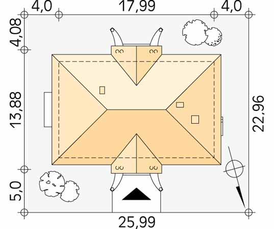 Projekt domu Tercja 6 - usytuowanie na działce