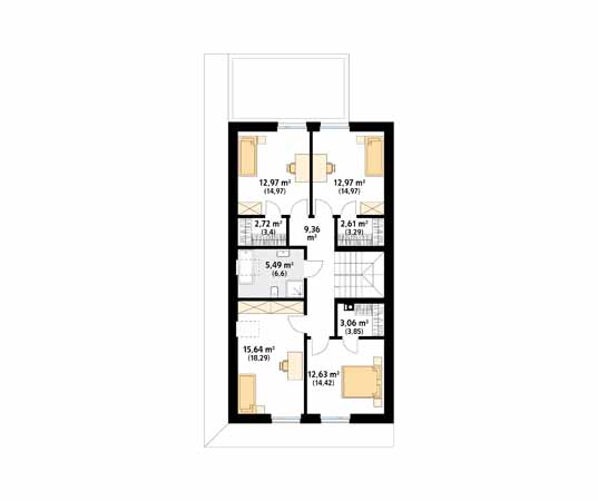 Projekt domu Tetyda - rzut poddasza