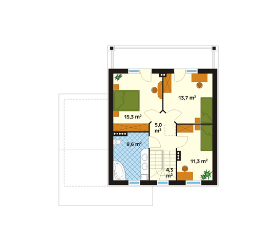 Projekt domu Topaz - rzut poddasza