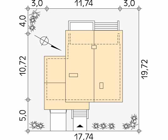 Projekt domu Topaz - usytuowanie na działce