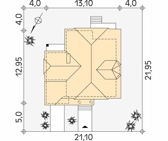 Projekt domu Topola 2 - usytuowanie na działce