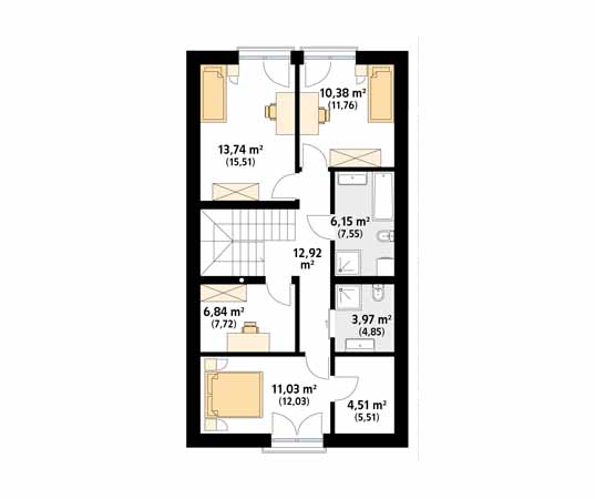 Projekt domu Trakt - rzut poddasza