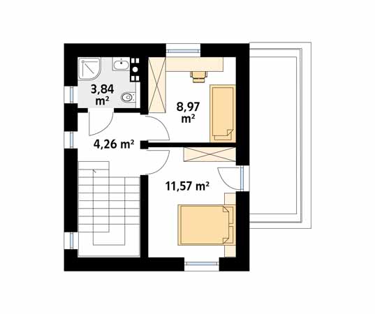 Projekt domu Trawertyn - rzut piętra