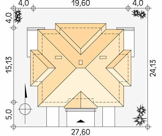 Projekt domu Turkus - usytuowanie na działce