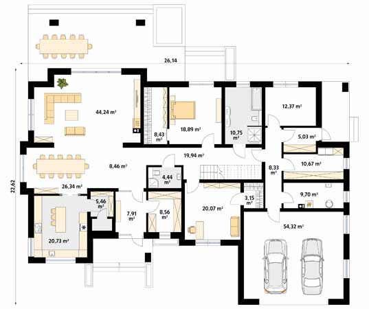 Projekt domu Tytan - rzut parteru