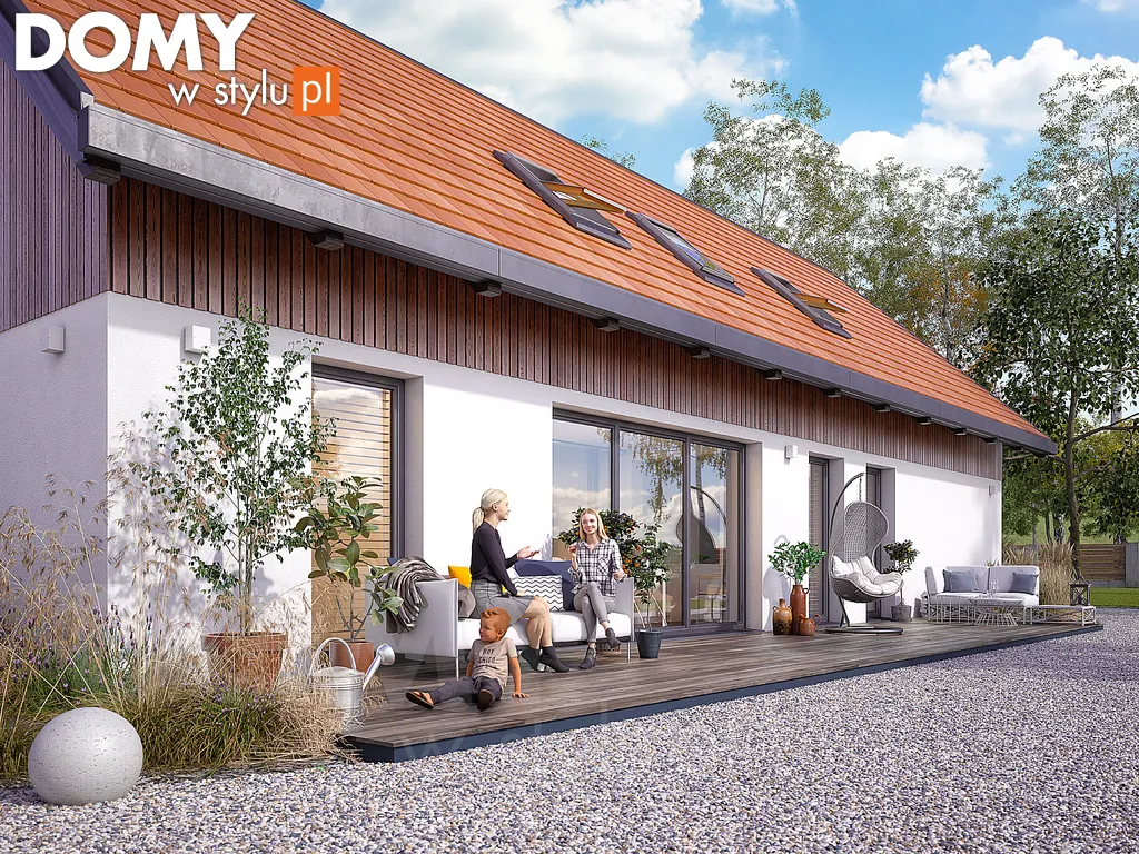 Nowoczesny projekt domu z poddaszem Tytus - wizualizacja frontowa