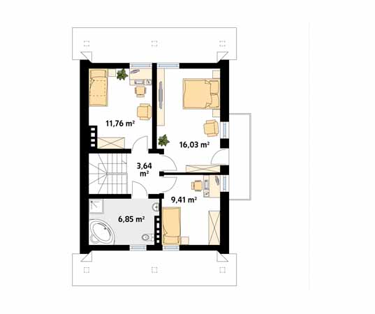 Projekt domu Uwertura 2 - rzut poddasza