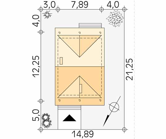 Projekt domu Uwertura 2 - usytuowanie na działce