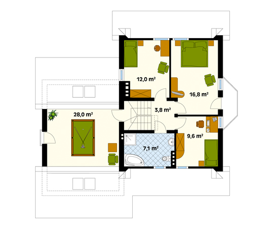 Projekt domu Uwertura 3 - rzut poddasza