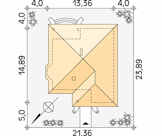 Projekt domu Venus - usytuowanie na działce